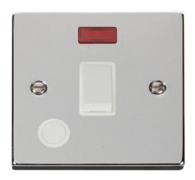 VPCH023WH  Deco Victorian 20A 1 Gang DP Switch With FO & Neon